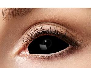 Eyecatcher 84091541-s03 - Lentilles de contact colorées Sclera, 1 paire, pour 6 mois, noir, carnaval, Halloween, sans correction de la vue