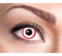 Eyecatcher 84095241-w37 - Lentilles de contact colorées, 1 paire, lentille hebdomadaire, sans amidon marin, rouge, blanc, carnaval, Halloween, sans correction