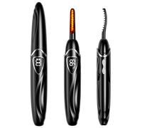 EYECURL Heated Eyelash Curler, S600 Heated Lash Curler, Accurate Temperature Control Electric Eyelash Curler Heated - Intelligent Power Off, Fast Heating (Onyx Black/Silver, S600-148MM)