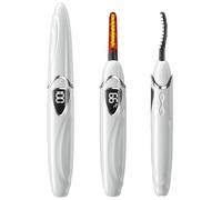 EYECURL Heated Eyelash Curler, S600 Heated Lash Curler, rechargeable, chauffage rapide et durable pendant 24 heures pour maquillage naturel (Chalk White/Silver, S600-148MM)