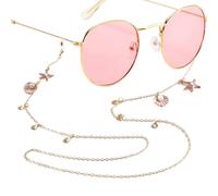Eyeglass Chain - Adjustable Length Stylish Starfish Shell Strap, Decorative Eye Glasses Holders Around Neck with Anti-Slip Loops, Summer Nautical Lanyard, Eyewear Security Cord for Travel Beach