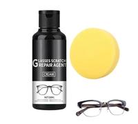 Eyeglass Lens Scratch Remover 50ml Solution Kit - Optical Polishing Fluid Sponge Applicator, Restore Clarity Reduce Haze Yellowing Cleaning Care Kit | For Glasses Users