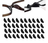 Eyeglass Nose Pads-Adhesive Silicone Glasses Replacement Anti for Eyeglasses and Sunglasses, with Sticky Backing Nose Pads Covers (40pcs,Thin (Black))