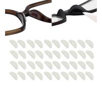 Eyeglass Nose Pads-Adhesive Silicone Glasses Replacement Anti for Eyeglasses and Sunglasses, with Sticky Backing Nose Pads Covers (20pcs,Grooved (Transparent))