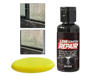 Eyeglass Scratch Remover - 3.23 Inch Lens Polish | 30g Liquid Wax Repair with Sponge Applicator | Sunglasses Glass Windshield Helmet Screen Care