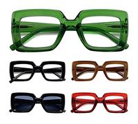 eyekepper 5 Paires Lunettes de Lecture Carrées pour Femmes Élégantes Monture Épaisse, Mélanger 2.00