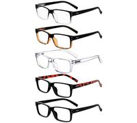 eyekepper 5 Paires Lunettes de Lecture pour Femmes Hommes Monture Plastique Charnières à Ressort, Mélanger 0.00