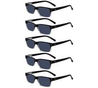 eyekepper 5 Paires Lunettes de Lecture pour Femmes Hommes Monture Plastique Charnières à Ressort, Verres Gris 2.50