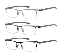 eyekepper Lot de 3 temples en plastique demi-monture lunettes de lecture Hommes Femmes Mix 2.5