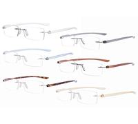 eyekepper Mélange de 6 paquets Couleur Petite lentille Lunettes de lecture sans monture +2.25