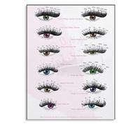 Eyelash Extension Reference Poster Educational Chart Canvas Wall Art for Beauty School Room(Framed,08x12inch(20x30cm))