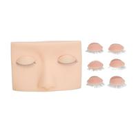 Eyelash Mannequin, Head Practice Realistic 3 Pairs,Removable Single Layer Eyelids for Lashes Extensions Training Makeup Head (Rose)