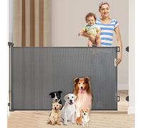 Eyeleaf Barriere de securite Enfant,Utilisation d'une Seule Main, barrière de sécurité pour bébés pour escaliers, Portes, Cuisine, couloirs, barrières d'escalier pour bébés/Chiens, (Grey, 140cm*86cm)