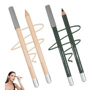 Eyeliner 24 Hr Waterproof Eyeliner, Waterproof Eyeliner Duo Sharpenable Eye Pencil Crayon à Sourcils et EyeLiner 2 en 1, Sans Bavures ni Décoloration (J#)