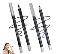 Eyeliner 24 Hr Waterproof Eyeliner, Waterproof Eyeliner Duo Sharpenable Eye Pencil Crayon à Sourcils et EyeLiner 2 en 1, Sans Bavures ni Décoloration (O#)