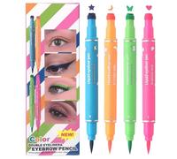 Eyeliner - 4 Pièces Tampons Eyeliner, Timbre Eyeliners, Tampons Liquide Imperméables Eye Lineres Crayon 4 Couleur | Pochoir Yeux Outil De Maquillage Avec Étoile, Lune, Papillons, Formes De