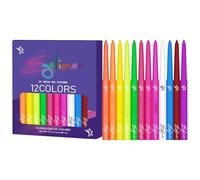 Eyeliner coloré - 12 couleurs - Feutres liquides de haute précision avec pointe de stylo - Imperméables à l'eau - Eyeliner fluorescent UV - Liners et hautement pigmentés