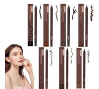 Eyeliner Duo Waterproof 24h, Crayon Yeux Taille-Crayon,Longue Tenue Anti-Bouts, Eyeliner et à Sourcils 2 en 1, Effet Maquillage Naturel (7 pièce)