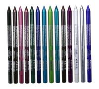 Eyeliner en gel, crayon eye-liner pailleté, crayon imperméable 14 pièces, doublures en gel colorées anti-taches avec finitions métalliques et chatoyantes pour des looks de précision