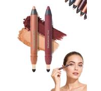 Eyeliner Et Fard à PaupièRes 2 En 1, BâTon D'Ombre à PaupièRes Duo ImperméAble Et Anti-Taches Avec Pinceau à Estomper, Pour Un Maquillage Des Yeux Fumé Ou Naturel Sans Effort (Chaleur +Grésillement)