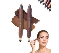 Eyeliner Et Fard à PaupièRes 2 En 1, BâTon D'Ombre à PaupièRes Duo ImperméAble Et Anti-Taches Avec Pinceau à Estomper, Pour Un Maquillage Des Yeux Fumé Ou Naturel Sans Effort (Tentation + Sensuelle)