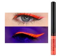 Eyeliner étanche UV Glow Neon - Matte Liquid - Eyeliner brillant - Longue durée - Rendu des couleurs élevé - Kit de maquillage d'Halloween pour femme - UV - Orange-1