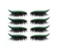 Eyeliner & Lash Stick, 4 paires de Eyeliner réutilisables avec paillettes, faciles à utiliser et à enlever (Vert)