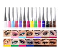 Eyeliner liquide de 14 couleurs Eyeliner mat à séchage rapide, Eyeliner coloré en gel imperméable durable et sans floraison, Eyeliner liquide de couleur bonbon hautement pigmenté, Tous