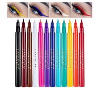 Eyeliner Liquide Mat, MKNZOME 12 Couleurs Eyeliner Waterproof Eyeliner Ombres Stylo Eye Liner Colorer Imperméable Longue Durée Maquillage Femme pour Cosplay Halloween Noël
