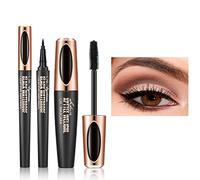Eyeliner Pencil Liquide - Séchage Rapide + 4D Lash Extension Mascara Waterproof - Noir
