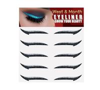Eyeliner Stickers - 5 Pairs Glitter Adhesive Eye Stencil | Reusable Instant Makeup Tape For Prom Night Club Dramatic Look Synthetic Fiber Cosmetic Winged Line Styling Decor Item,Sticker Eyeli