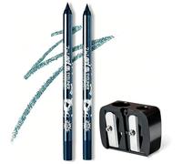 Eyeliner stylo, 2 Pcs Pearl Eyeshadow Metallic Eyeliner femme, crayon à lèvres imperméable à l'eau Eyeshadow (09# Bleu froid)