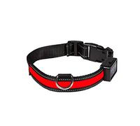 EYENIMAL Collier Lumineux Rechargeable USB pour Chien Rouge 45-55 cm Taille M