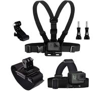 Eyeon 3 En 1 Kit Harnais De Poitrine + Fixation Harnais Tete Bandeau + Fixation Poignet Avec J Pour Et Vis Gopro, Xiaomi Yi, Sjcam, Campark, Victure, Crosstour, Apeman Caméra[Gopro485]