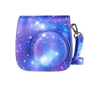 Eyeon Étui de Protection en Cuir PU Souple avec bandoulière réglable Amovible et Poche pour Appareil Photo instantané Fujifilm Instax Mini 9 Mini 8 Mini 8+ (Galaxy)