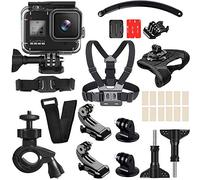 Eyeon Kit d'accessoires Boîtier Poignée étanche et Fixation Harnais de Poitrine, Paume, Dragonne, Casque, Support de Guidon de Vélo Extension Bras de Casque pour GoPro Hero 8 Black Action Caméra