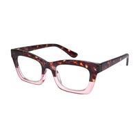 EyeOrion 1 paire de lunettes de lecture pour femme avec grands verres carrés et charnières à ressort, Rose, +3.50