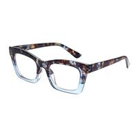 EyeOrion 1 paire de lunettes de lecture pour femme avec grands verres carrés et charnières à ressort, Bleu, +2.50