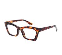 EyeOrion 1 paire de lunettes de lecture pour femme avec grands verres carrés et charnières à ressort, Tortue, +1.00