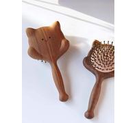 Eyepkildly Peigne à coussin d'air en bois de santal, brosse antistatique en forme d'animal mignon, rend les cheveux fins longs et bouclés pour la santé et le massage du cuir chevelu, brosse à cheveux