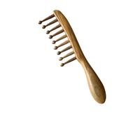 Eyepkildly Peigne de massage méridien à neuf dents en bois de santal vert pour la croissance des cheveux, massage du cuir chevelu, soins du visage et relaxation du corps, cadeau unique pour homme et