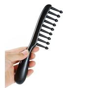 Eyepkildly Peigne de massage méridien à neuf dents - Peigne de massage du cuir chevelu Gua Sha en bois d'ébène pour la croissance des cheveux, cadeau en bois pour femme (neuf dents, 20,1 x 4,6 cm)