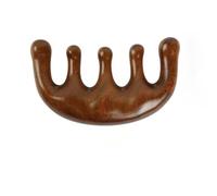 Eyepkildly Peigne de massage pour cuir chevelu Gua Sha en bois de santal vert à dents larges pour la croissance des cheveux, massage des cheveux, cadeau pour homme et femme (03Hill)