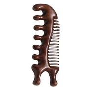 Eyepkildly Peigne de massage pour cuir chevelu Gua Sha en bois de santal vert à dents larges pour la croissance des cheveux, massage des cheveux, cadeau pour homme et femme (04 multifonctionnel)