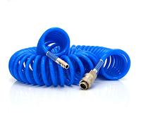 eyepower 15m de Tuyau d'Air Comprimé 1/4" 10 Bar PU Tuyau Spirale pour Compresseur