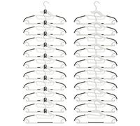 EYEPOWER 20 Cintres antidérapants 10 Crochets Cintres gainés en Caoutchouc Peu encombrants Cintres en Plastique Blanc