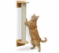 eyepower 66 cm Griffoir Mural pour Chat Luna - Verticale ou Horizontale - Poteau à Griffer en Sisal avec Fixation Murale - Griffoir Bambou pour Chats d’Intérieur - Marche d’Escalade Mur Gain de Place