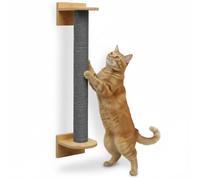 eyepower 66 cm Griffoir Mural pour Chat Luna - Verticale ou Horizontale - Poteau à Griffer en Sisal avec Fixation Murale - Griffoir Bambou pour Chats d’Intérieur - Marche d’Escalade Mur Gain de Place