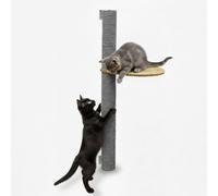 eyepower 96 cm Arbre à Chat Mural Luna avec 1 Plateau Bois - Poteau à Griffer en Sisal avec Fixation Murale - Griffoir Bambou pour Chats d’Intérieur - Élément d’Escalade pour Griffer - Mur Grimper