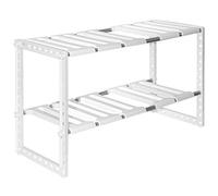 eyepower Étagère verticale d'évier 39-67 cm râtelier à tubes télescopiques Blanc